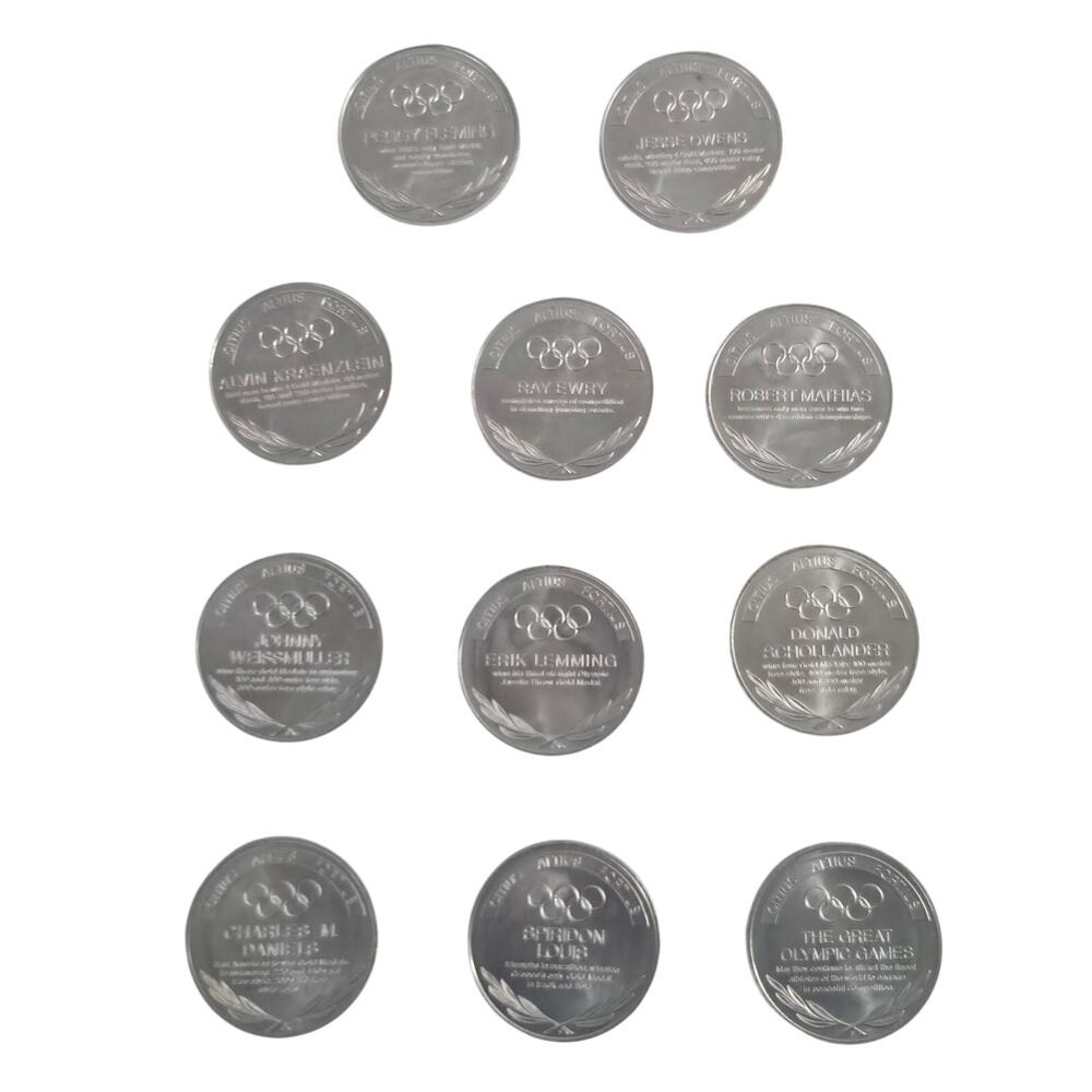 Olympic Legends Medal Token Lot of 11 Jesse Owens Peggy Fleming Weissmuller